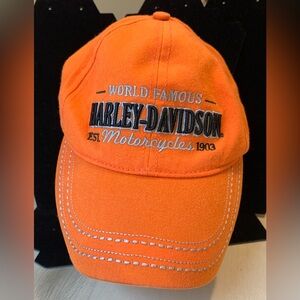Harley-Davidson Orange Adjustable Hat Unisex